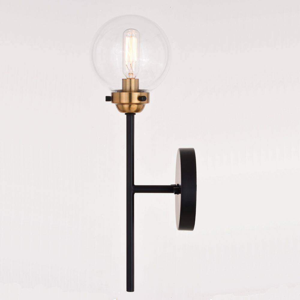 Muted Brass and Bronze Mid-Century Modern Wall Sconce