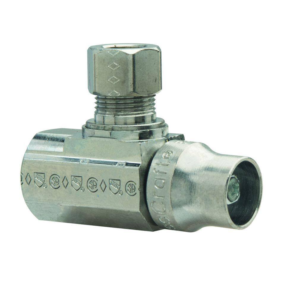3/8 in. FIP Inlet x 3/8 in. Compression Outlet 1/4-Turn Brass Angle Valve with Loose Key price history on PriceWatchPro