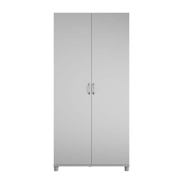 SystemBuild Evolution Lonn 35.68 in. x 74.31 in. x 15.38 in. 5 Shelves Freestanding Cabinet in Dove Gray