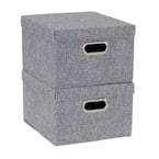 8 in. H x 13 in. W x 15 in. D Gray Fabric Cube Storage Bin 2-Pack