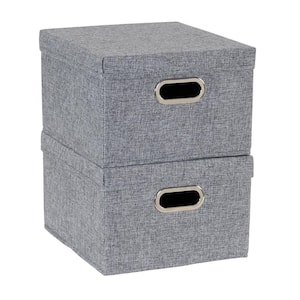 10.5” Cube Gray GREY Canvas Box/Drawer Details about   Large Fabric Storage Bin NEW 