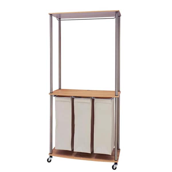 HOUSEHOLD ESSENTIALS Laundry Center Sorter with Hanging Rod