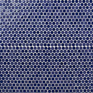 Contempo Blue Circles 11 1/2 in. x 12 in. Polished and Frosted Glass Mosaic Tile(0.96 sq. ft. )