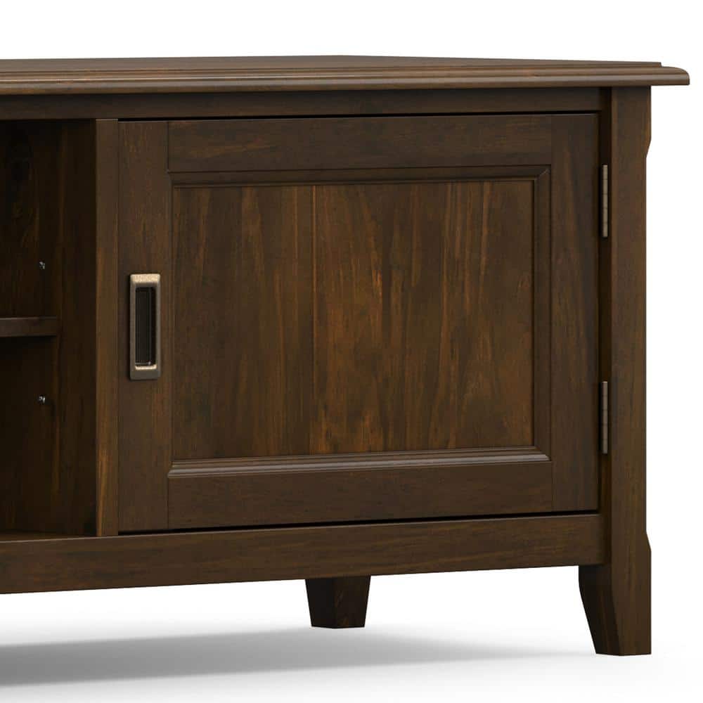 Burlington Mahogany Brown 72'' Solid Wood TV Media Stand