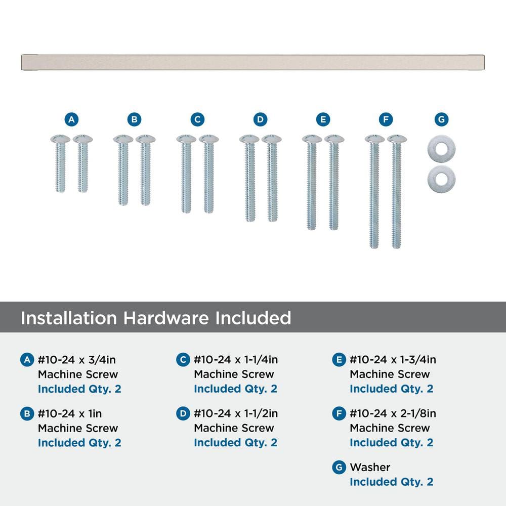 Satin Nickel 18" Modern Square Appliance Pull