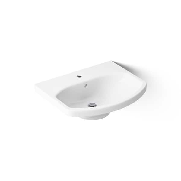 Cimarron 22 in. x 18.88 in. Pedestal Bathroom Sink in White Vitreous China
