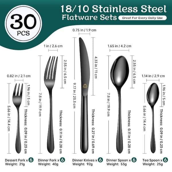 Vanys Matte Black Silverware Flatware Cutlery Set Stainless Steel