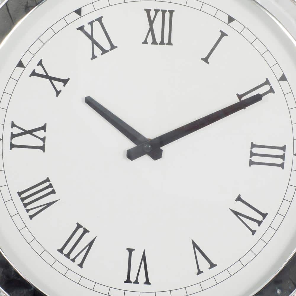 20" White Mirrored Wall Clock with Floating Crystals