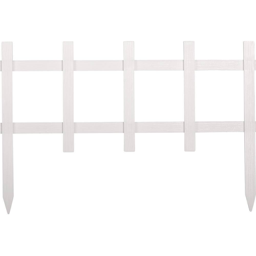 Suncast Cape Cod 33 in. W x 13.25 in. H No Dig Plastic Garden Fence, White (8Pack) CPLFE334PK