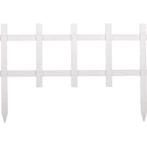 Cape Cod 33 in. W x 13.25 in. H No Dig Plastic Garden Fence, White (8-Pack)