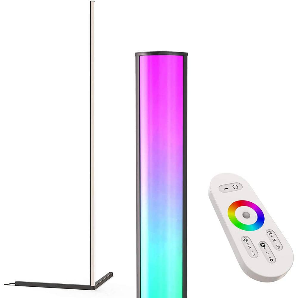 SUPERHUNTER RGB LED Floor Lamp Black Finish