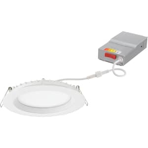 Contractor Select WF6 REG SWW5 6 in. Selectable CCT Ultra Slim Canless Integrated LED White Recessed Light