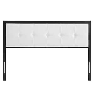 Teagan in Black White Tufted Full Headboard