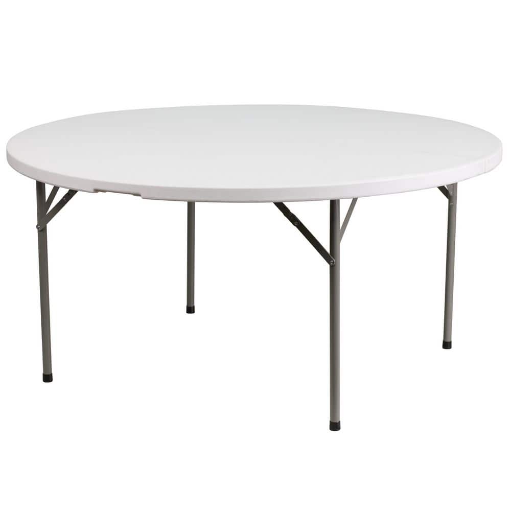 Elon 60.75 in. L Round Granite White Plastic Top Folding Utility Tables (Seats 8) price history on PriceWatchPro