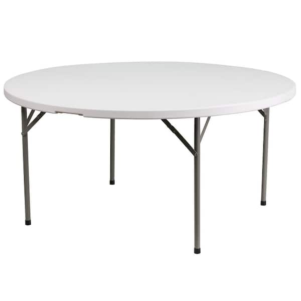 Carnegy Avenue Elon 60.75 in. L Round Granite White Plastic Top