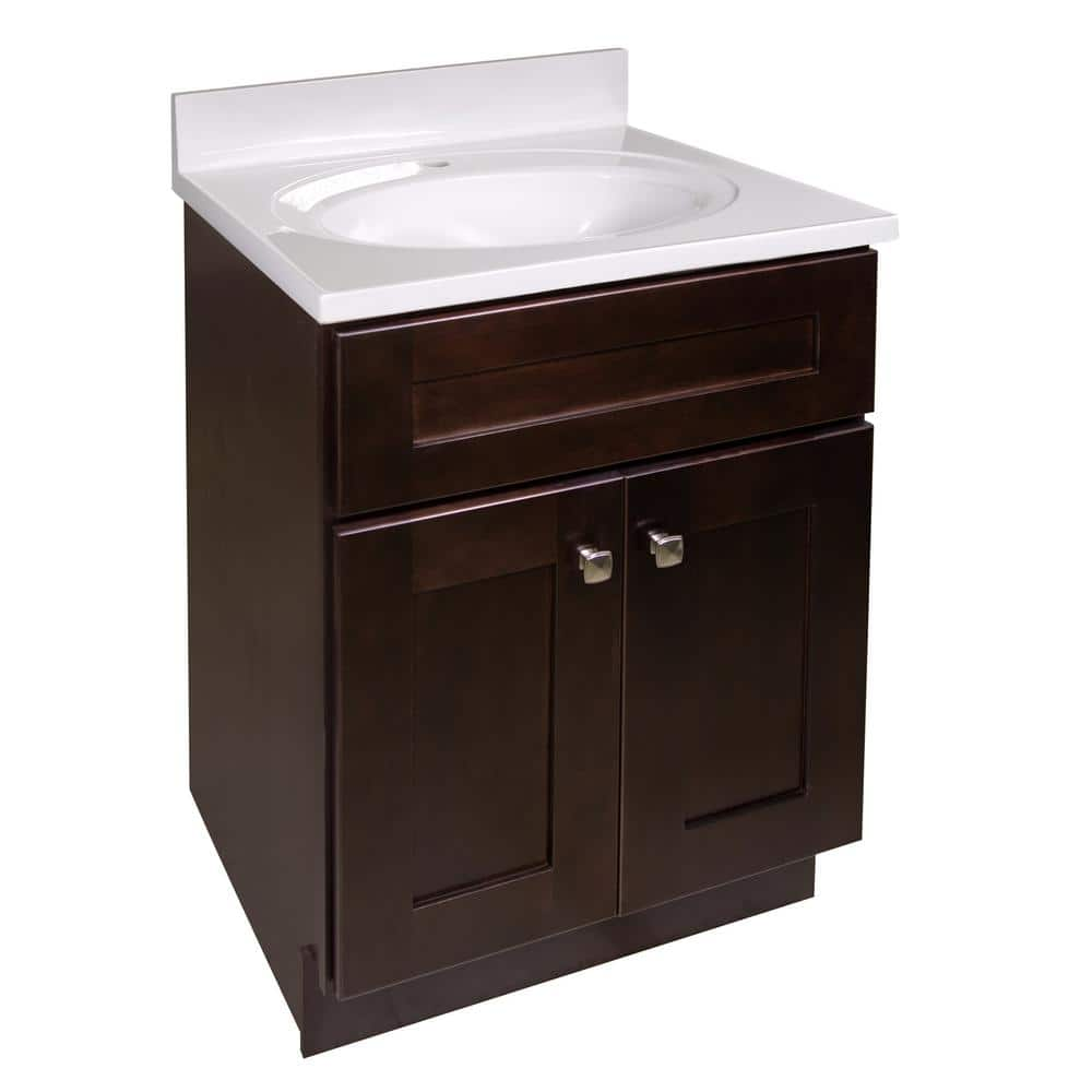 Design House Brookings 25 in. Bathroom Vanity with Cultured Marble ...