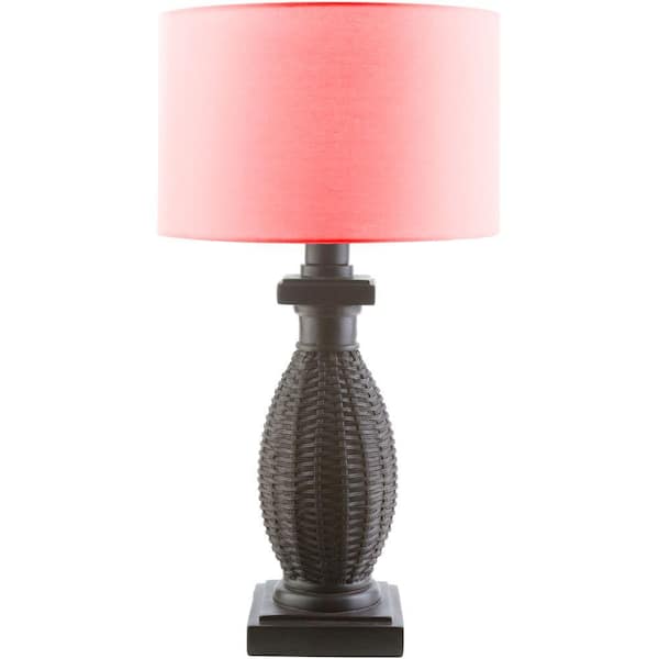 Artistic Weavers Oliver 28 in. Black Indoor/Outdoor Table Lamp with Red Shade