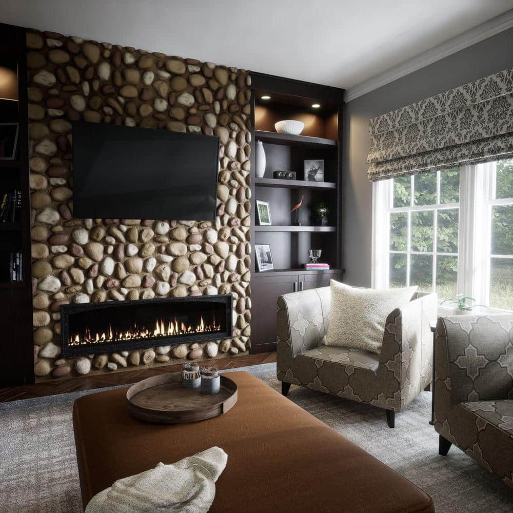 Canyon Dune Faux River Rock Panel, 49"W x 24.75"H