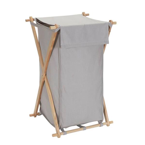Household Essentials Natural Gray, Wooden Laundry Hamper Nz
