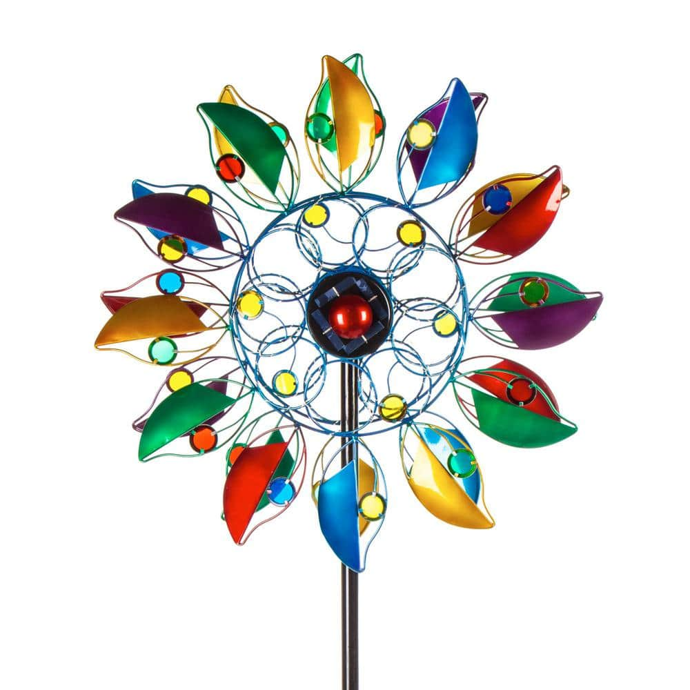 Evergreen 75 in. H Solar Wind Spinner, Radiant Jewel