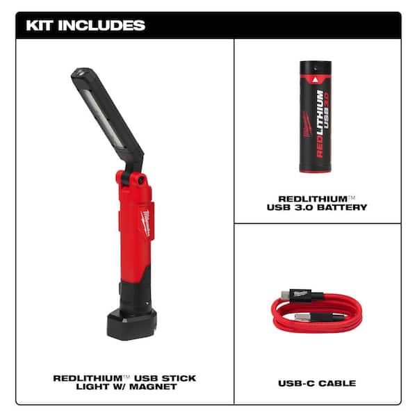Milwaukee 400 Lumens LED REDLITHIUM Rechargeable Neck Light 2117-21 - The  Home Depot