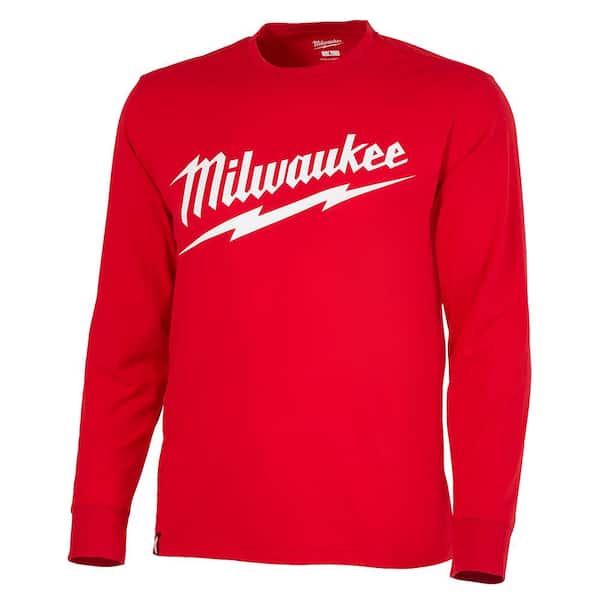 Milwaukee Men's X-Large Red Heavy-Duty Long-Sleeve T-Shirt 608R-XL 