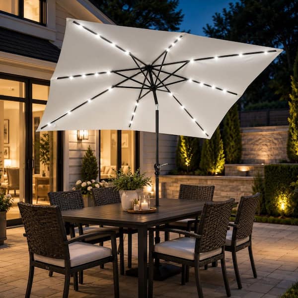 jameson patio umbrella KEENAN Merchandise 51.77 x 14.17 x 7-Piece Wood and Metal Colour:Black Tapestry/Earth Brown Dahlia