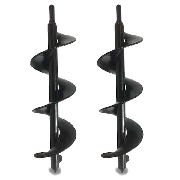 Ashman Online 3 in. x 12 in. L Auger Drill Bit for Planting Bulbs Made of Heavy-Duty Gauge Metal (2-Pack)