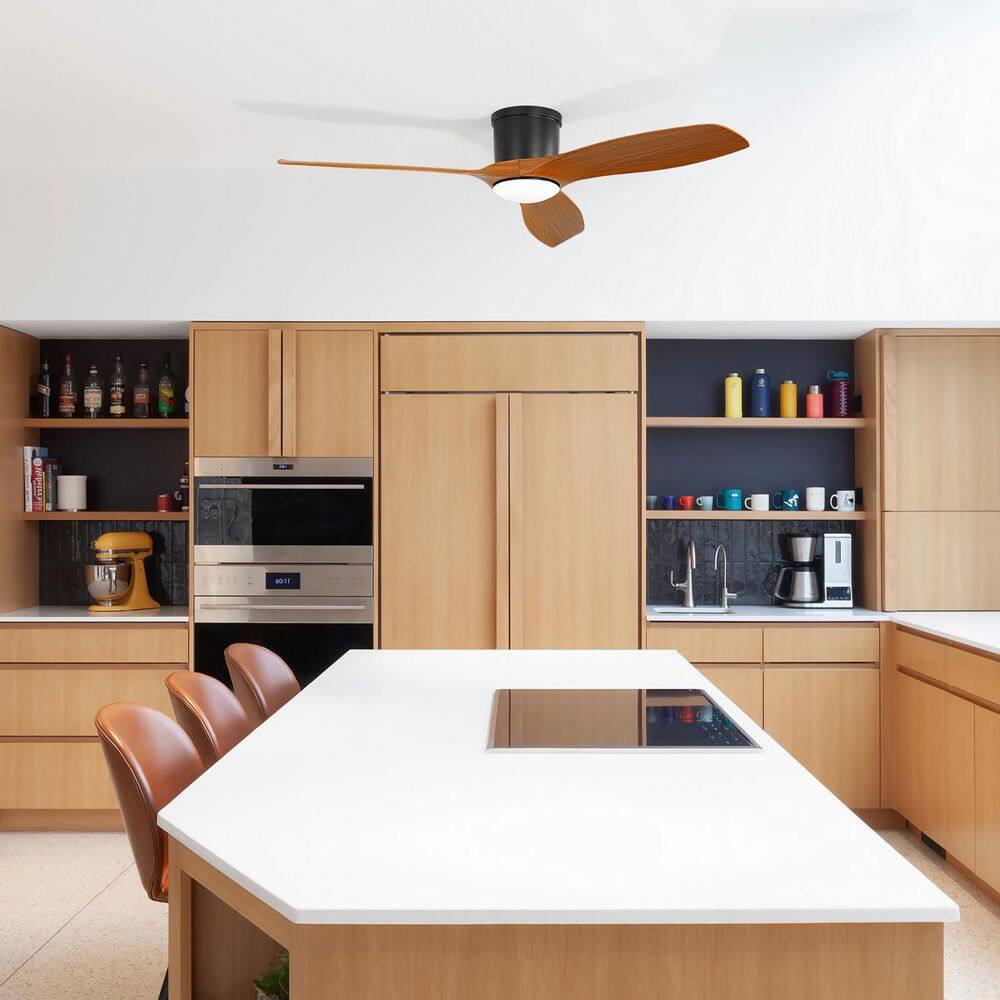 52 in. Indoor/Outdoor Standard Light Wood Grain Smart Ceiling Fan with Dimmable LED Light and 6 Speed Remote/APP Control