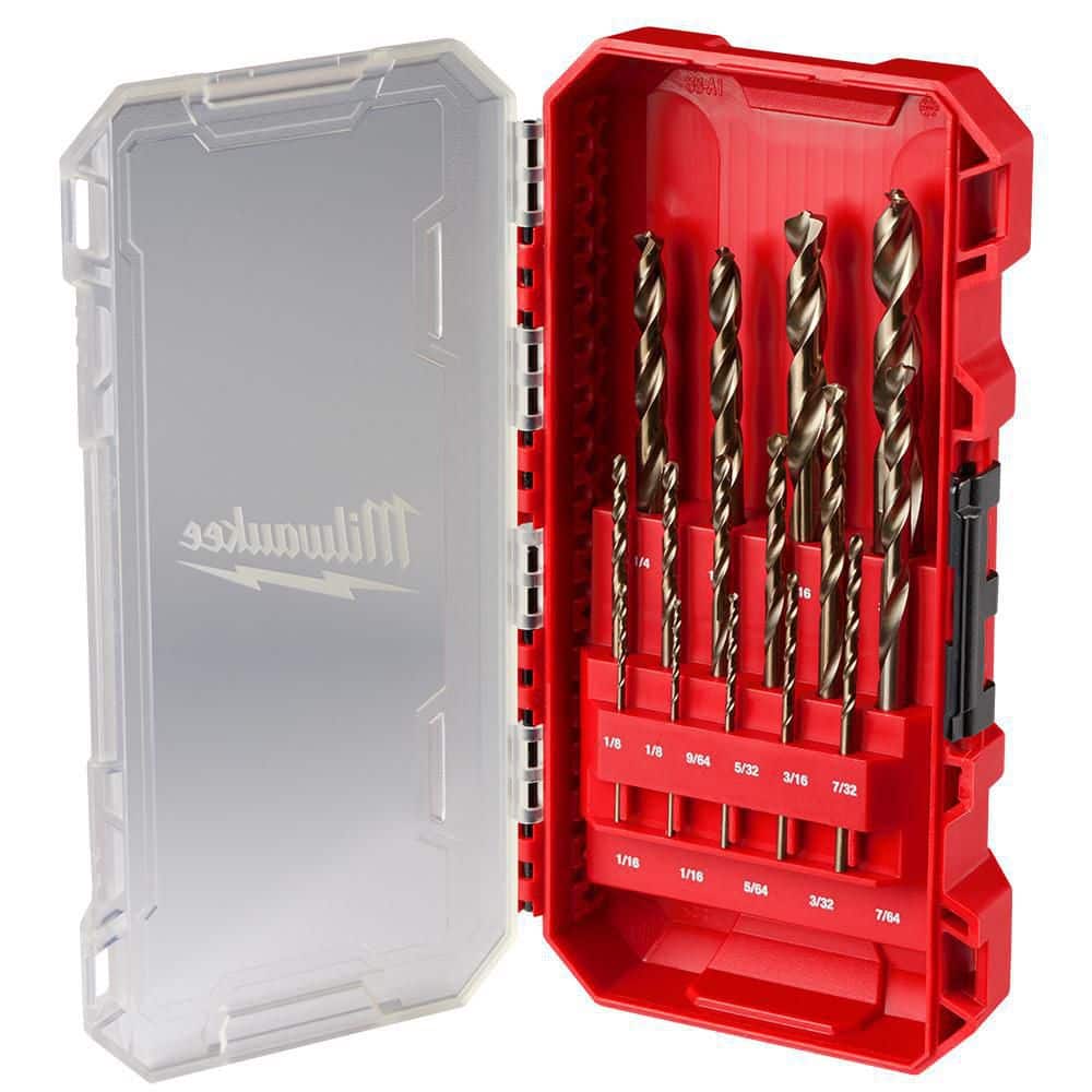 Milwaukee Cobalt Red Helix Drill Bit Set for Drill Drivers (15-Piece) 48-89-2370 - The Home Depot