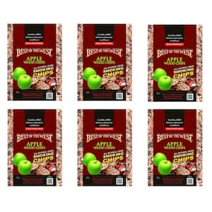 180 cu. in. All Natural BBQ Apple Wood Smoking Chips (6-Pack)