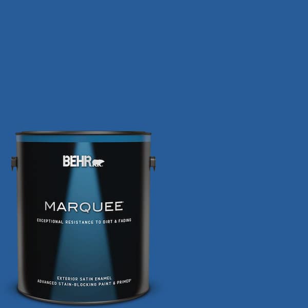 BEHR MARQUEE 1 gal. #P510-7 Beacon Blue Satin Enamel Exterior Paint & Primer