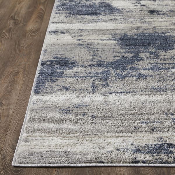 Carleigh Arnald Blue 4 ft. x 6 ft. Abstract Polypropylene Indoor Area Rug