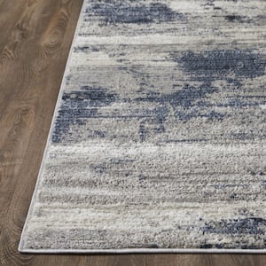 Carleigh Arnald Blue 9 ft. 10 in. x 12 ft. 10 in. Abstract Polypropylene Indoor Area Rug