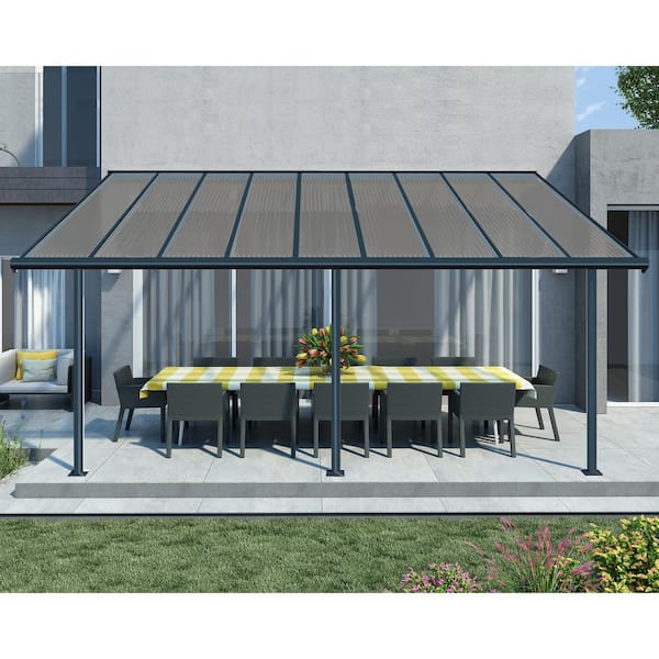 CANOPIA by PALRAM Sierra 10 ft. x 18 ft. Gray/Bronze Aluminum Patio Cover
