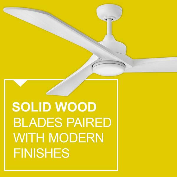 HINKLEY - Sculpt 60.0 in. Indoor/Outdoor Integrated LED Matte White Ceiling Fan with Remote Control