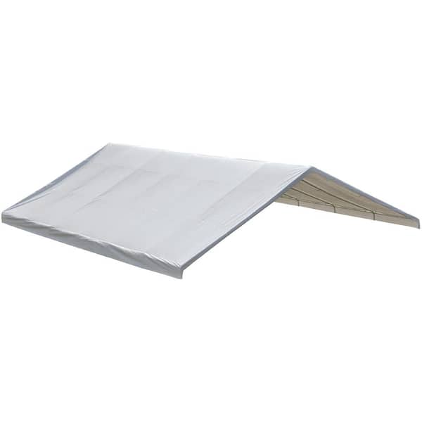 ShelterLogic 30 ft. W x 40 ft. D Ultra Max Fixed-Leg Canopy with White Waterproof, Fire-Rated Replacement Cover for 2-3/8 in. Frame