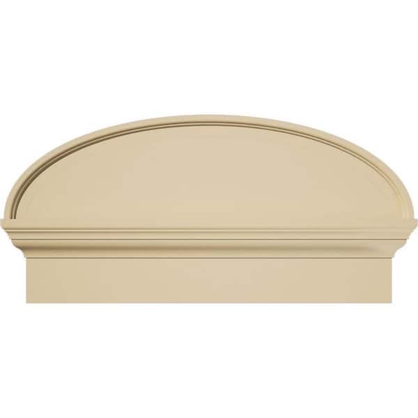 Ekena Millwork 26 in. W x 13-3/8 in. H x 2-3/4 in. P Elliptical Smooth Signature Urethane Combination Pediment, Primed Tan
