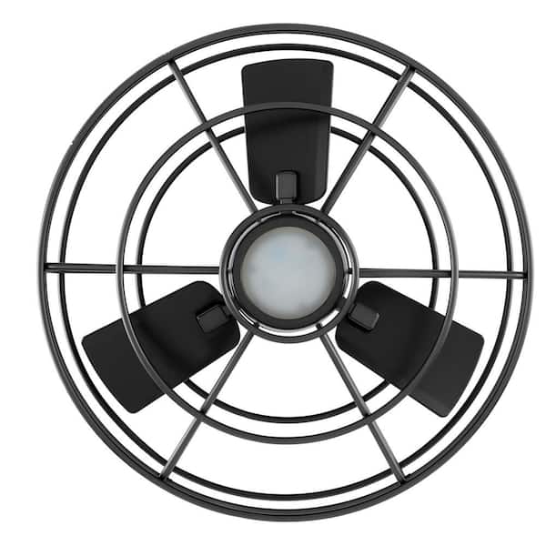 Heritage Point 25 in. Indoor/Outdoor Natural Iron Fandelier Ceiling Fan with Adjustable White LED with Remote Included