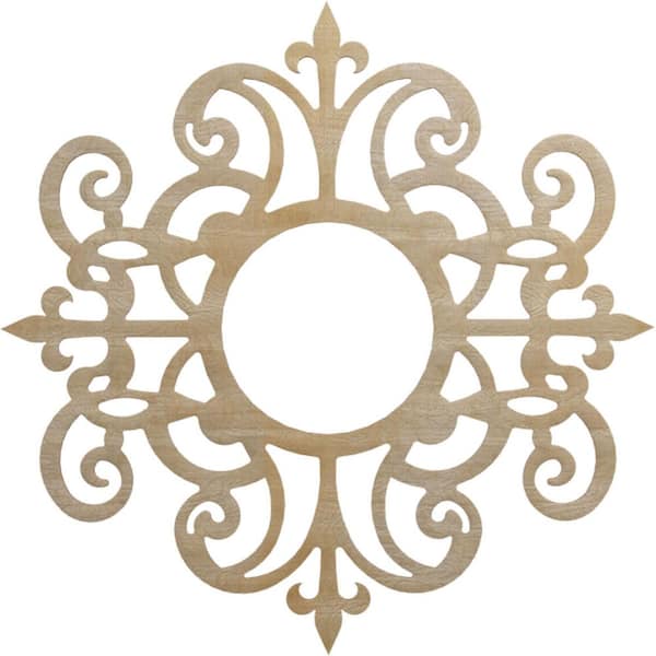 Ekena Millwork 0.25 in. x 34 in. x 34 in. Wood (Hickory) Medallion Moulding