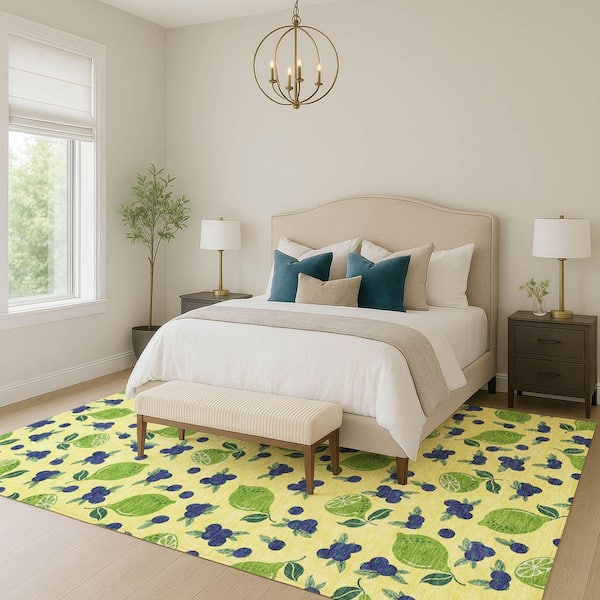 Chantille Machine Washable Indoor/Outdoor Abstract ACN2354 Yellow 10 ft. x 14 ft. Area Rug