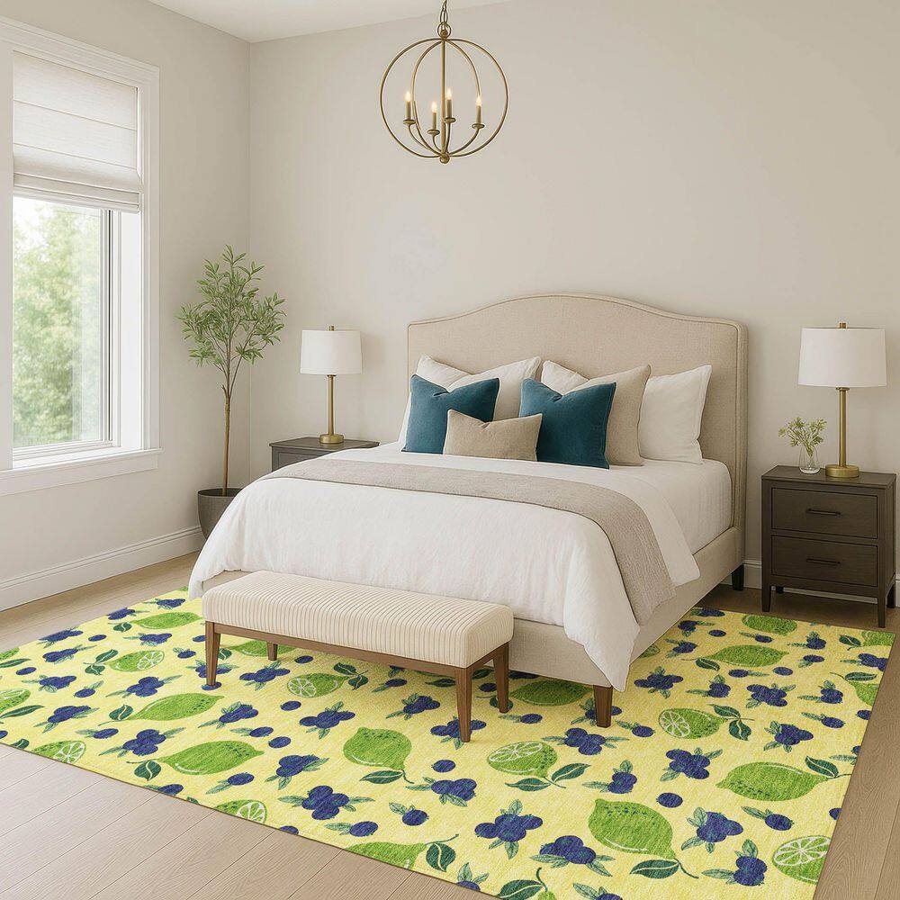 Chantille Machine Washable Indoor/Outdoor Abstract ACN2354 Yellow 9 ft. x 12 ft. Area Rug price history on PriceWatchPro