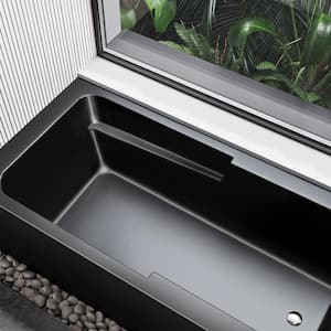 Voltaire 60 in. Acrylic Right Drain Rectangular Alcove Bathtub in Matte Black