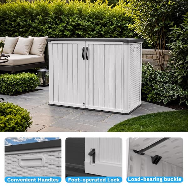 Tozey 48 in. W x 25.4 in. D x 37 in. H Horizontal Resin Outdoor