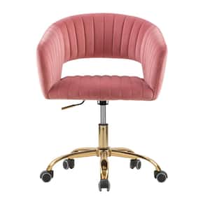 Pink Velvet Morden Cute Upholstered Task Chair