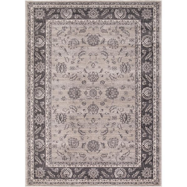 Concord Global Trading Kashan Collection Mahal Ivory Rectangle Indoor 9 ft. 3 in. x 12 ft. 6 in. Area Rug