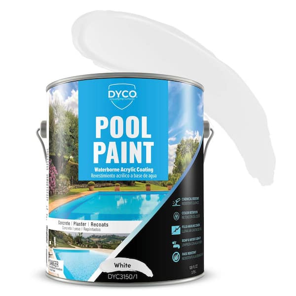 Dyco Paints Pool Paint 1 Gal. 3150 White Semi-Gloss Acrylic Exterior Paint
