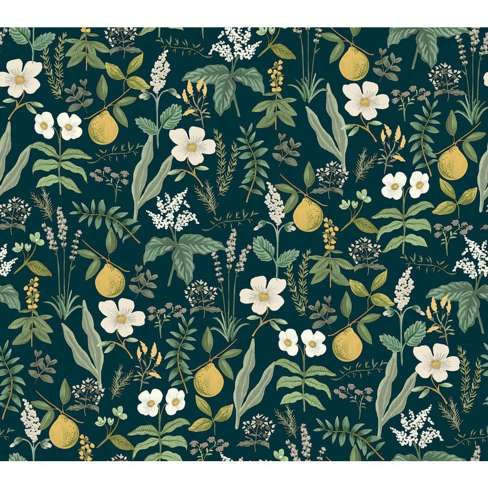 Herb Garden Navy Botanical Premium Peel and Stick Wallpaper price history on PriceWatchPro
