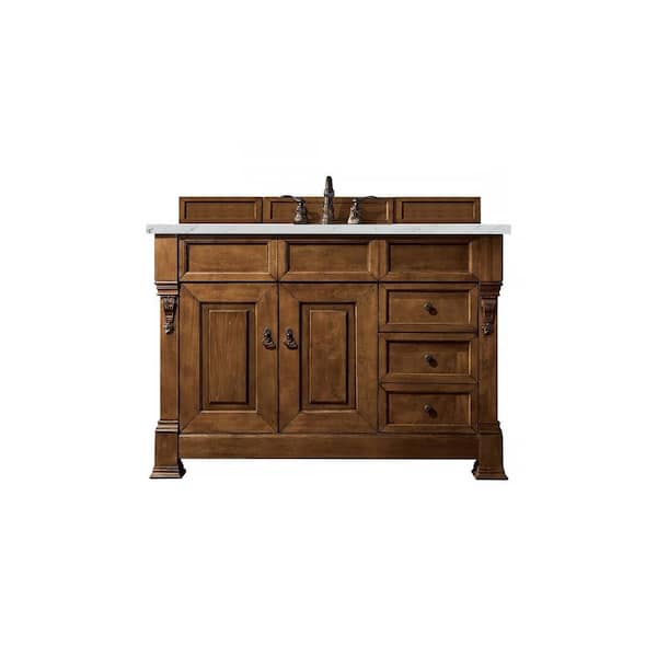 James Martin Vanities Brookfield 48 in. W x 23.5 in. D x 34.3 in. H Bathroom Vanity in Country Oak with Ethereal Noctis Quartz Top