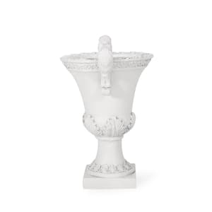 Upsal 11.25 in. W x 19.25 in. H Antique White Lightweight Concrete Garden Urn Planter